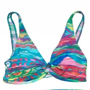 Women's Ralph Lauren Ikat Striped Ring Bikini Top Top, NWT, size 10